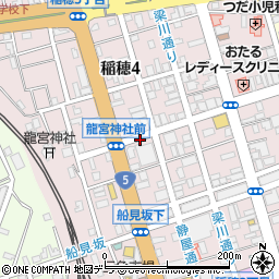 北海道小樽市稲穂周辺の地図