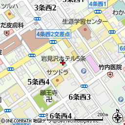 岩見沢ホテル５条周辺の地図