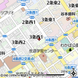 タイムズ岩見沢中央駐車場周辺の地図