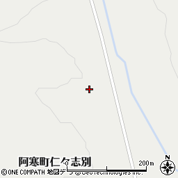 北海道釧路市阿寒町仁々志別周辺の地図