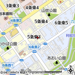 北海道岩見沢市５条東3丁目28周辺の地図