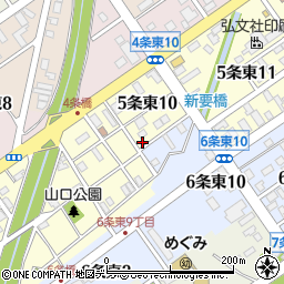 北海道岩見沢市５条東10丁目22周辺の地図