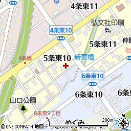 北海道岩見沢市５条東10丁目27周辺の地図
