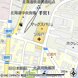 ツルハドラッグ小樽手宮店周辺の地図