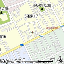 北海道岩見沢市５条東17丁目21周辺の地図