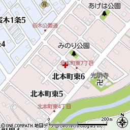 北海道岩見沢市北本町東周辺の地図