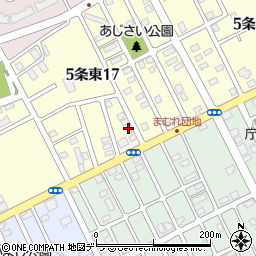 北海道岩見沢市５条東17丁目17-10周辺の地図