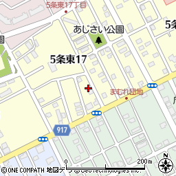 北海道岩見沢市５条東17丁目17-8周辺の地図