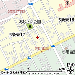 北海道岩見沢市５条東17丁目52周辺の地図