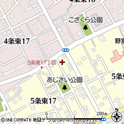 北海道岩見沢市５条東17丁目87周辺の地図