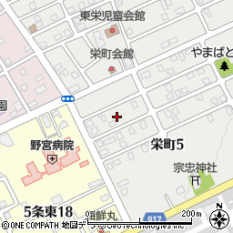 北海道岩見沢市栄町5丁目4周辺の地図