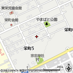 北海道岩見沢市栄町5丁目6周辺の地図