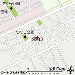 北海道岩見沢市栄町3丁目周辺の地図