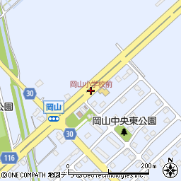 岡山小学校前周辺の地図