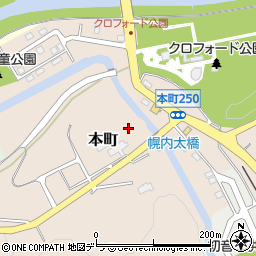 北海道三笠市本町周辺の地図