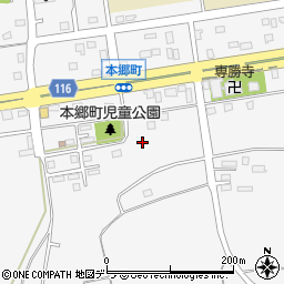 北海道三笠市本郷町周辺の地図