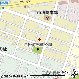 北海道三笠市若松町周辺の地図