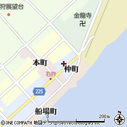 北海道石狩市仲町周辺の地図