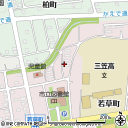 三笠市　公民館周辺の地図