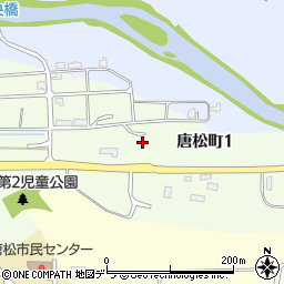 〒068-2135 北海道三笠市唐松町の地図