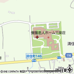 三笠市役所　三笠市養護老人ホーム三楽荘周辺の地図
