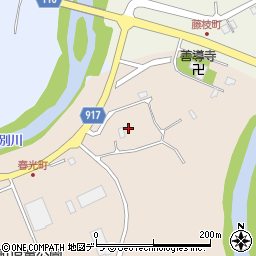 北海道三笠市唐松春光町409-6周辺の地図