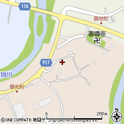 北海道三笠市唐松春光町409-5周辺の地図
