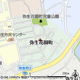 北海道三笠市弥生花園町周辺の地図