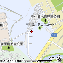 北海道三笠市弥生並木町周辺の地図