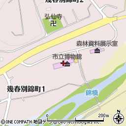 三笠市立博物館周辺の地図