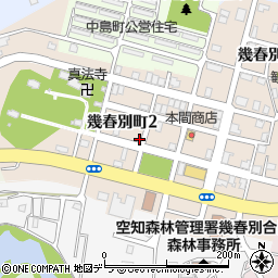 北海道三笠市幾春別町周辺の地図