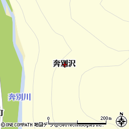 北海道三笠市奔別沢周辺の地図