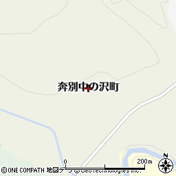北海道三笠市奔別中の沢町周辺の地図