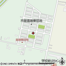 美唄市進徳東団地集会所周辺の地図