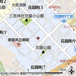 北海道根室市花園町周辺の地図