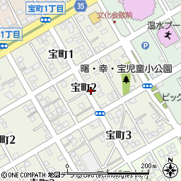 北海道根室市宝町周辺の地図