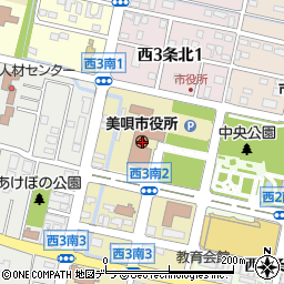 北海道美唄市周辺の地図