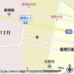 北海道美唄市東明４条1丁目周辺の地図