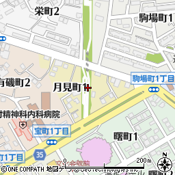 北海道根室市月見町周辺の地図