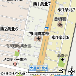 美唄市消防本部　美唄市消防署予防課指導グループ周辺の地図