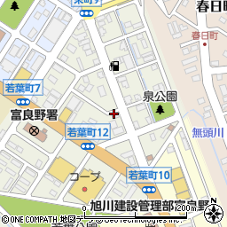 北海道富良野市若葉町周辺の地図