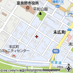 北海道富良野市末広町16-26周辺の地図
