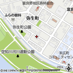 〒076-0018 北海道富良野市弥生町の地図