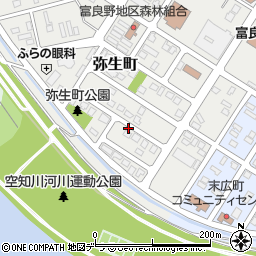北海道富良野市弥生町周辺の地図