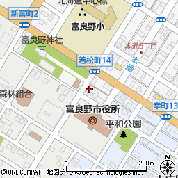 北海道富良野市若松町16-13周辺の地図
