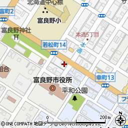 北海道富良野市若松町16-20周辺の地図