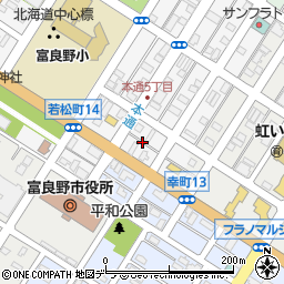 北海道富良野市若松町13周辺の地図