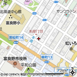 北海道富良野市若松町8-19周辺の地図