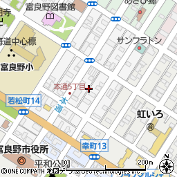 北海道富良野市若松町8周辺の地図