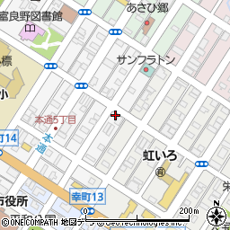 北海道富良野市若松町7-24周辺の地図